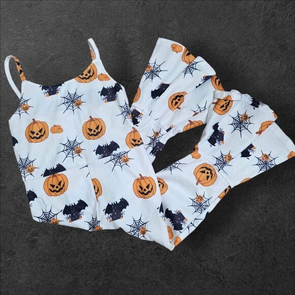 Girls Halloween Flare Romper Size 6/7 - Picture 1 of 6